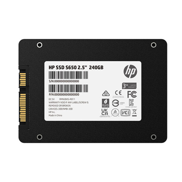 Unidad En Estado Solido Hp Ssd S650 2.5 240Gb Sata Iii 6Gb/S